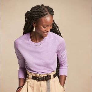Banana Republic Sweater Top with Silk in Purple Rose, Size XS